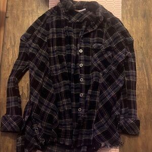 Free People Plaid Button-Up Shirt